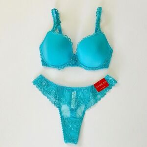Marie Jo Jane SET Padded Convertible Underwire Bra 32D NWT Thong S Floral Lace